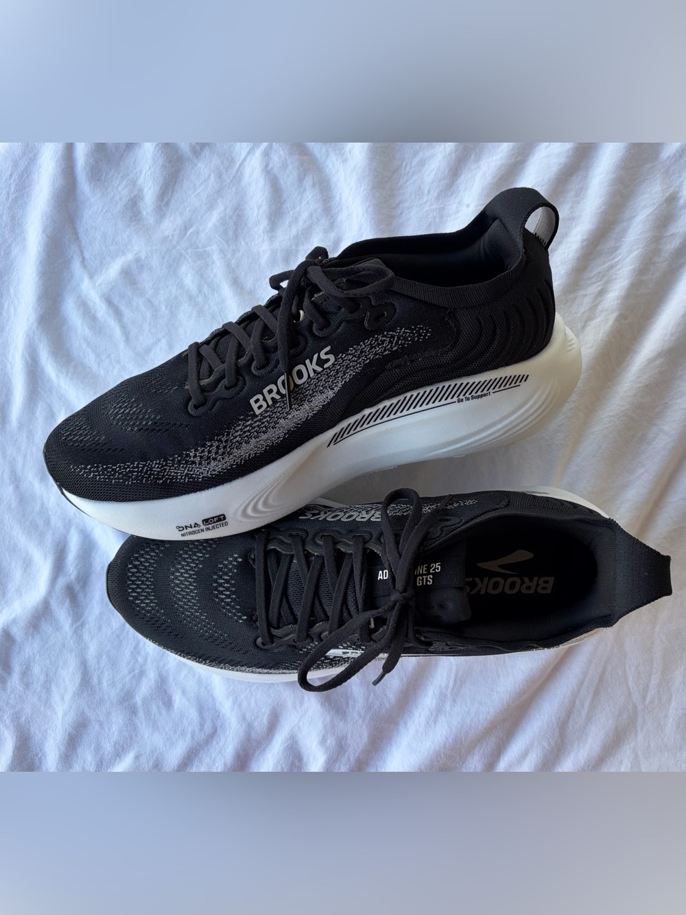 Brooks New in Box! GTS25 Black White Men's Athletic Running Shoes Sz 11.5 Wide